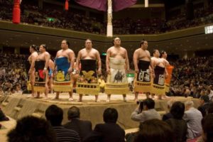 Sumo wrestling at Ryogoku Kokugikan